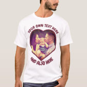 心パーソナライズされた型の写真Tシャツが大好き Tシャツ (正面)