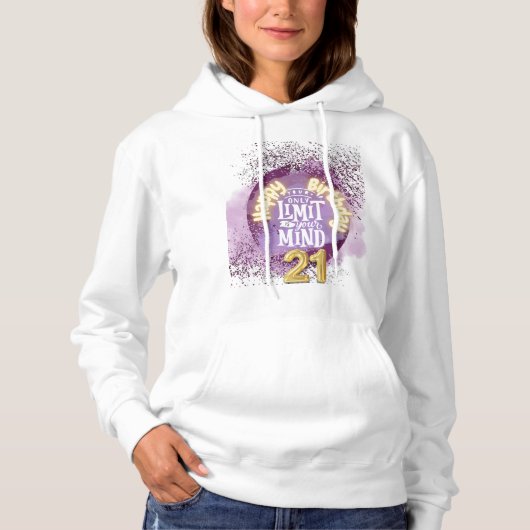 心モダンを21フード付きスウェットシャツ パーカ (正面)