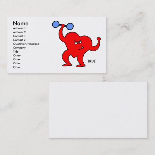 心リハビリとパーソナルトレーナー漫画ハート 名刺 (正面/裏面)