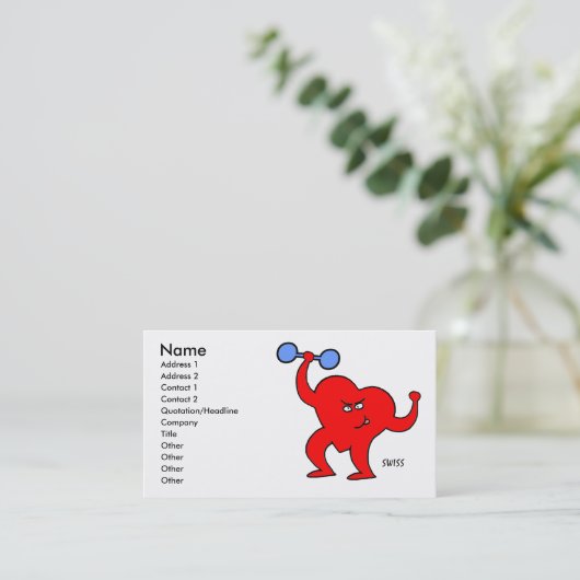 心リハビリとパーソナルトレーナー漫画ハート 名刺 (スタンド正面)