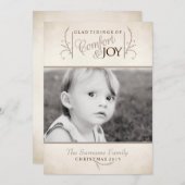 心地よいおよび喜びのクリスマスの写真カード シーズンカード (正面/裏面)