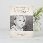 心地よいおよび喜びのクリスマスの写真カード シーズンカード (スタンド正面)