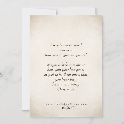 心地よいおよび喜びのクリスマスの写真カード シーズンカード (裏面)