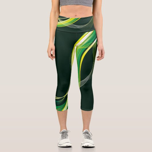 心地よいで巻き上げスタイリッシュ：ヨガパンツ&レギンス カプリレギンス (正面)