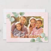 心地よいとジョイパステルピンクエアリースイートクリスマス カード (正面)