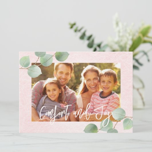 心地よいとジョイパステルピンクエアリースイートクリスマス カード (スタンド正面)