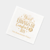 心地よいと喜びのタイポグラフィの家名 箔ナプキン (左)