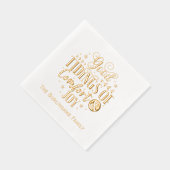 心地よいと喜びのタイポグラフィの家名 箔ナプキン (右)