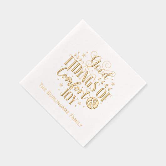 心地よいと喜びのタイポグラフィの家名 箔ナプキン (右)