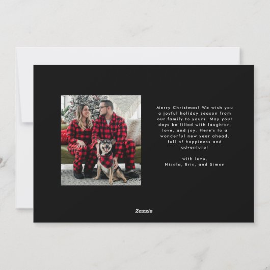 心地よいと喜びの写真の良い知らせ シーズンカード (裏面)