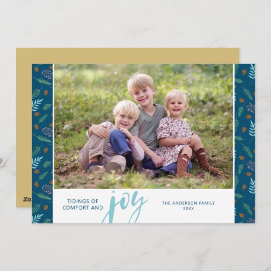 心地よいと喜びの記事 |写真クリスマス シーズンカード (正面/裏面)