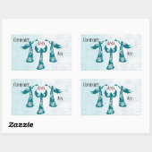 心地よいと喜びクリスマス賛美の天使祈たち 長方形シール (シート)