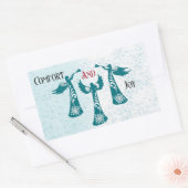 心地よいと喜びクリスマス賛美の天使祈たち 長方形シール (封筒)