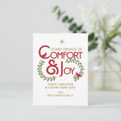 心地よいと喜びメリークリスマスホリー シーズンポストカード (スタンド正面)