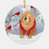 心地よいとJOYと年 – スムーズなチャウオーナメント セラミックオーナメント (正面)