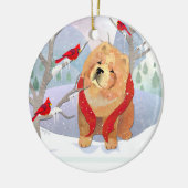 心地よいとJOYと年 – スムーズなチャウオーナメント セラミックオーナメント (左)