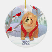 心地よいとJOYと年 – スムーズなチャウオーナメント セラミックオーナメント (裏面)