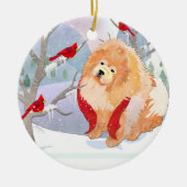 心地よいとJOYと年 – 粗いチャウオーナメント セラミックオーナメント (正面)