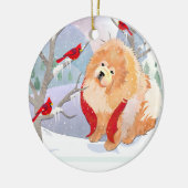 心地よいとJOYと年 – 粗いチャウオーナメント セラミックオーナメント (左)