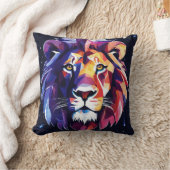 心地よいに叫ぶ:ライオンと一緒に野生を解き放つ クッション (ブランケット)