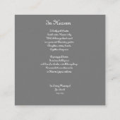 心地よいの歌のための娘を失う,妹,友人 エンクロージャーカード (裏面)