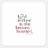 心地よいの神の存在の約束詩篇34:18 スクエアシール (正面)