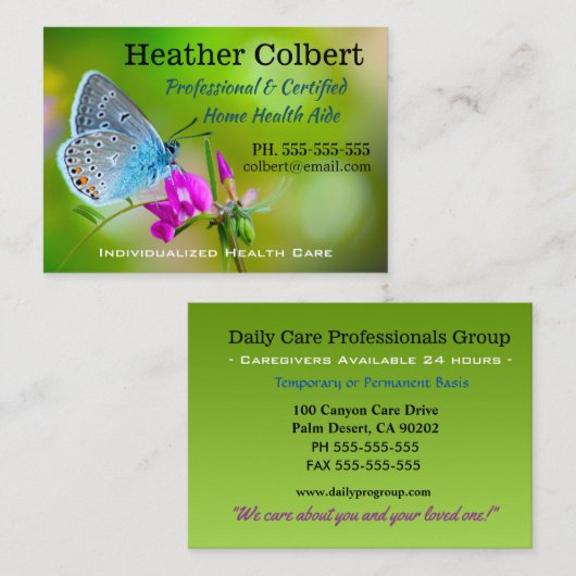 心地よいウイングヘルパー 名刺 (正面/裏面)