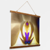 心地よいオーキッドデザインウッドトップウォールタペストリー 吊り下げ型タペストリー (傾斜あり)