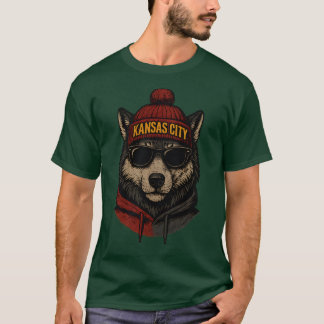 心地よいカラーズカンザスシティサッカーマスコット Tシャツ