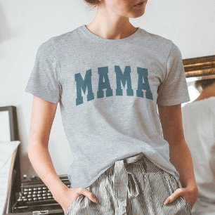 心地よいカラーママライフシャツヴィンテージブルー Tシャツ