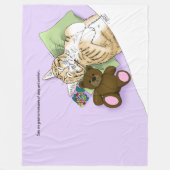 心地よいキャットパープルブランケット フリースブランケット (正面)