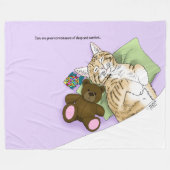 心地よいキャットパープルブランケット フリースブランケット (正面(横))