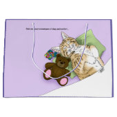 心地よいキャットパープルブランケット ラージペーパーバッグ (正面)