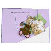 心地よいキャットパープルブランケット ラージペーパーバッグ (裏面)