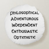 心地よいクッション：内側の射手座を受け入れる ラウンドクッション (裏面)