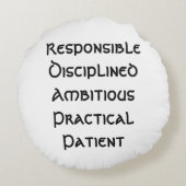 心地よいクッション:内側の山羊座を受け入れる ラウンドクッション (裏面)