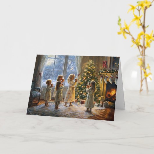 心地よいクリスマスイブ カード (黄色い花)