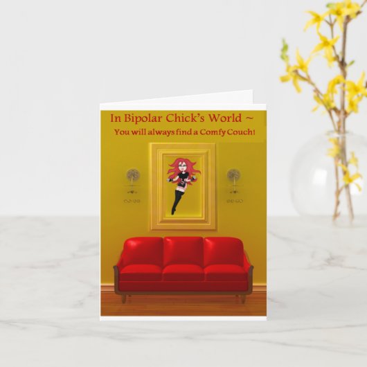 心地よいソファ カード (黄色い花)