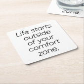 心地よいゾーン紙コースター スクエアペーパーコースター (アングル)