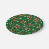 心地よいロースト栗と雪片の冬 ペーパープレート (アングル)