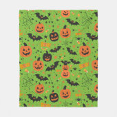 心地よい不気味キュートで居心地の良いハロウィーンをテーマにした フリースブランケット (正面)