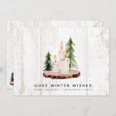 心地よい冬の願い |風化した木材国 シーズンカード (正面/裏面)