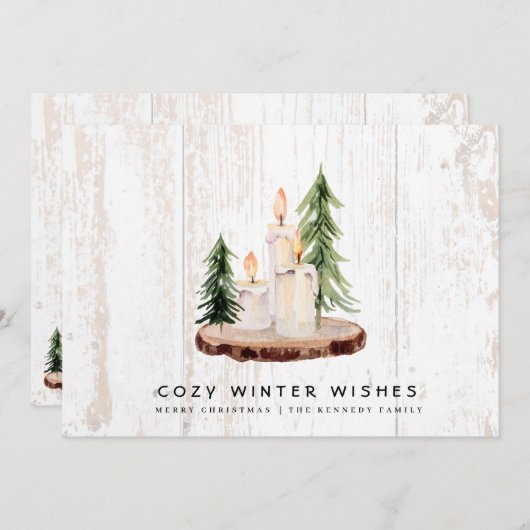 心地よい冬の願い |風化した木材国 シーズンカード (正面/裏面)