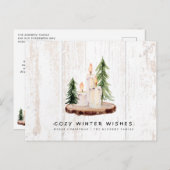 心地よい冬の願い |風化木材の国のクリスマス インビテーションポストカード (正面/裏面)