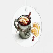 心地よい冬mのデジタルウォーターイラストレーション メタルオーナメント (正面左)