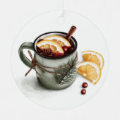 心地よい冬mのデジタルウォーターイラストレーション メタルオーナメント (正面)