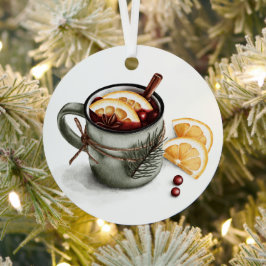 心地よい冬mのデジタルウォーターイラストレーション メタルオーナメント