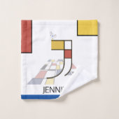 心地よい新可塑主義アートモノグラム。レターJ バスタオルセット (ウォッシュタオル)