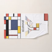 心地よい新可塑主義アートモノグラム。レターJ バスタオルセット (ハンドタオル)