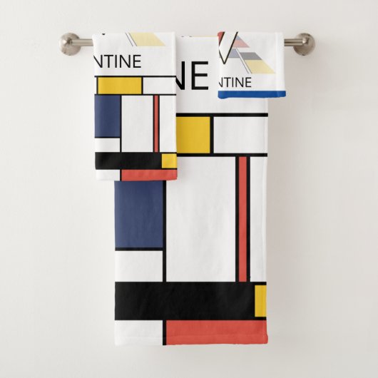心地よい新可塑主義アートモノグラム。レターV バスタオルセット (インサイチュ)